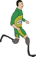 Oscar Pistorius, legless runner, drawing