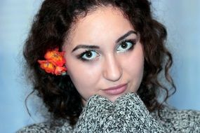 young woman with expressive eyes