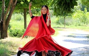 indian dance in a beautiful dress