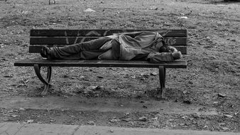 drunk man on a bench