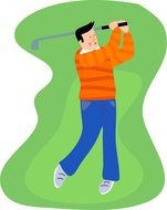 People Golf drawing