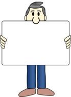 Cartoon man with blank board