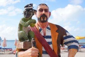 pirate statue on the beach