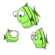 Cartoon green Aquarium Fish