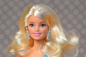 Barbie doll with curly white hair