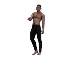 clipart of sporty man in digital art on a white background