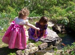 Girls in Spring Dress