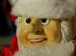 photo of gnome's face in christmas hat
