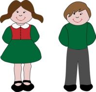 Boy and girl, Cartoon Children