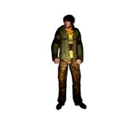 computer image of a man from a computer game at white background