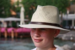 child with a self-conscious face