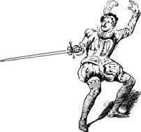 drawing of a fencing man