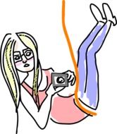 Girl hanging on a Doodle