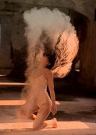 dancing on the floor with flour