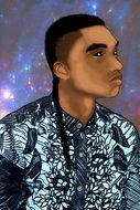 portrait of alien young man