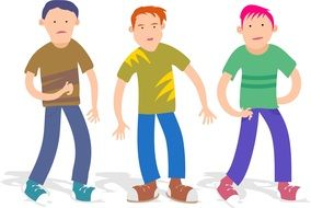 Three painted teenageres