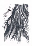 felt-tip pen drawing of a girl