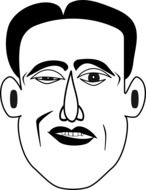 black and white graphic image of the face of a fraudster