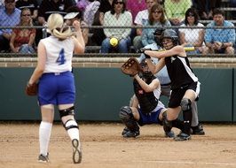Softball Game Girls Batter