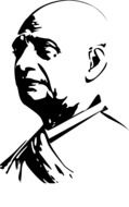 portrait of a sardar patel as a graphic image