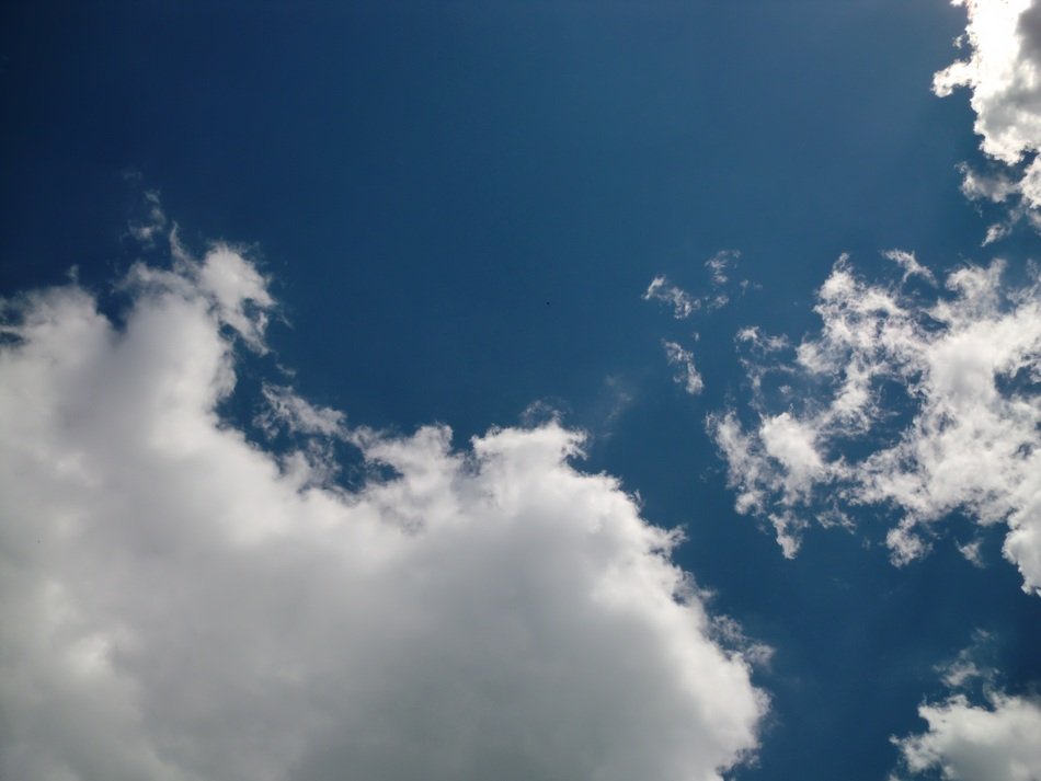 silent blue sky with white clouds