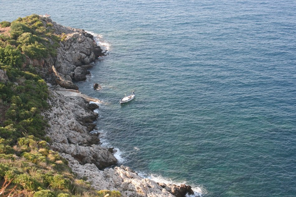 sea cliffs near the sea in italy