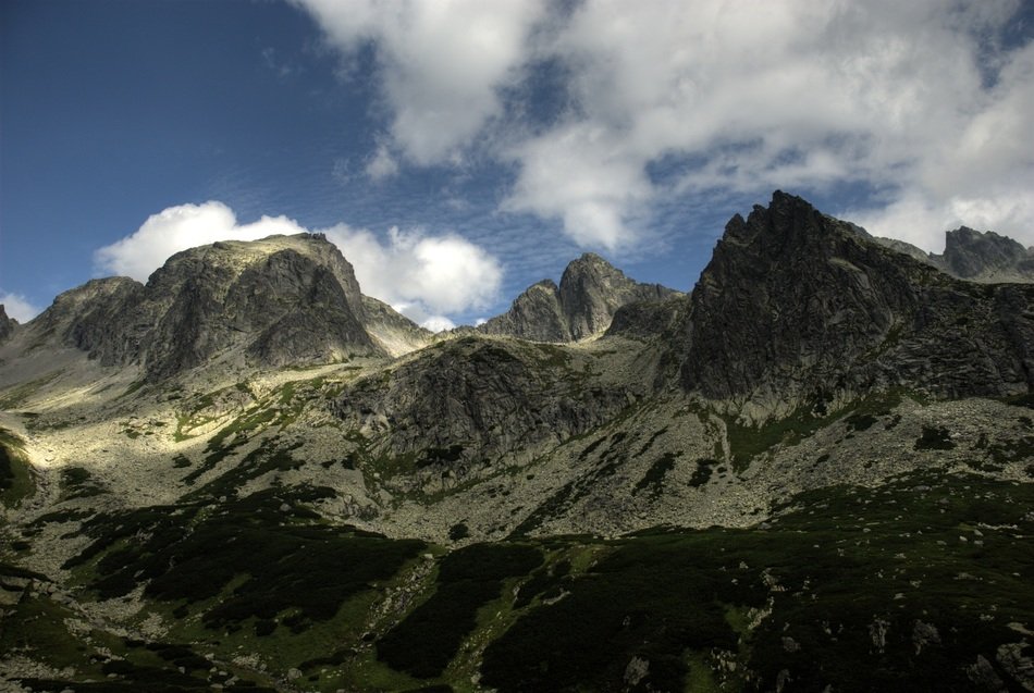 white clouds over the Tatras in slovakia