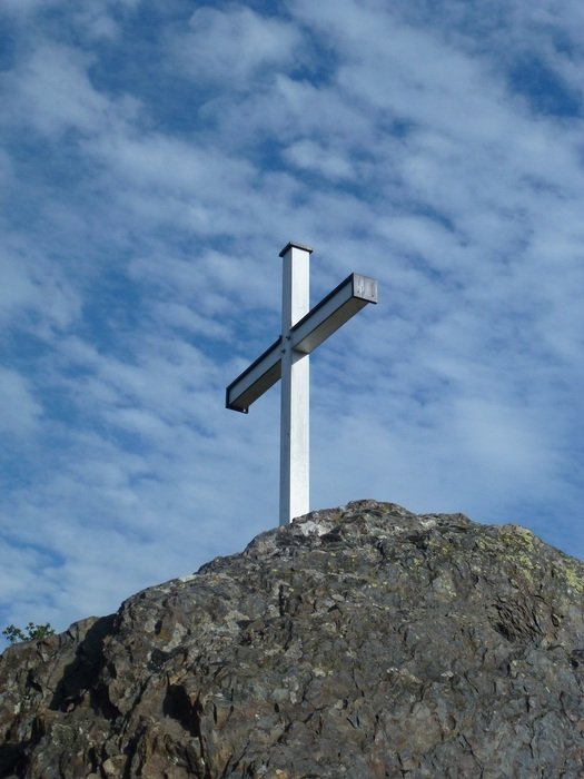 Summit Cross Sky Clouds Nature