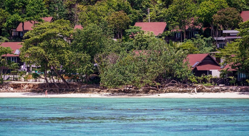 populated coast of Phi Phi