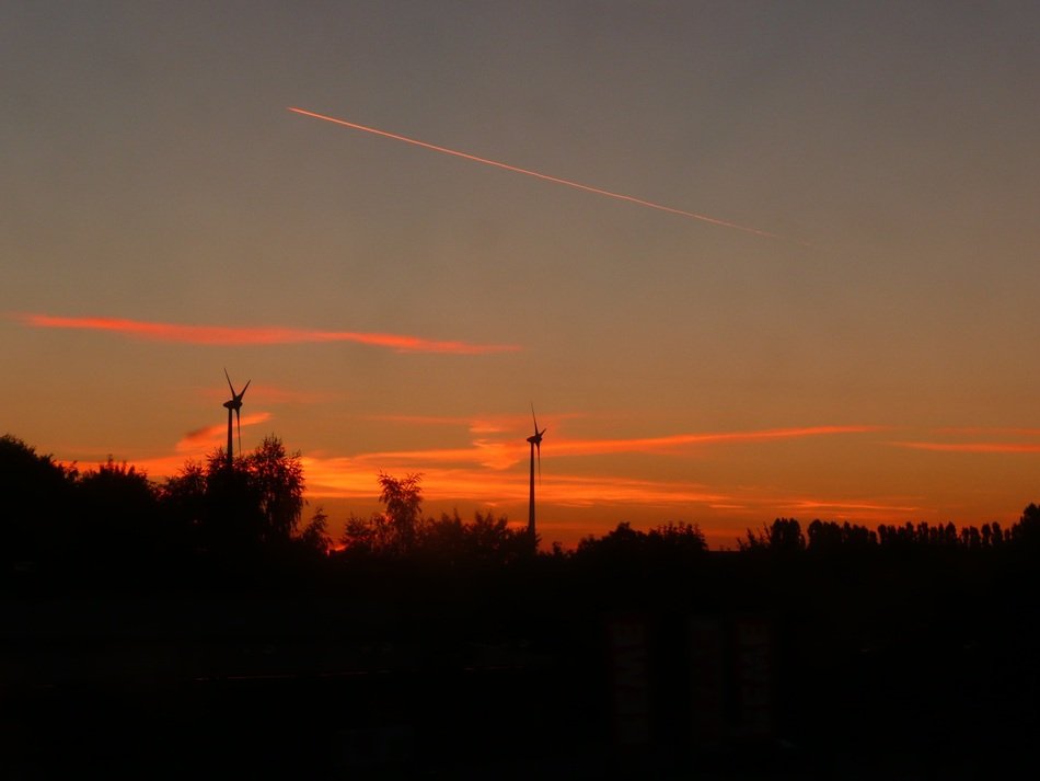 twilight on a background of colorful sunset