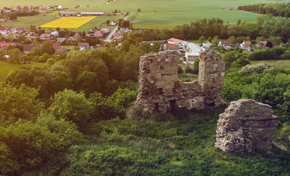 Landscape of ruined castle