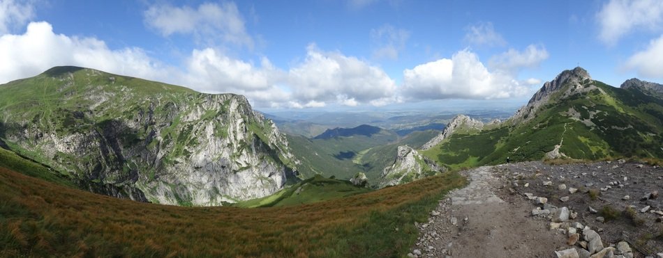 sky with white clouds above the Tatras in Poland