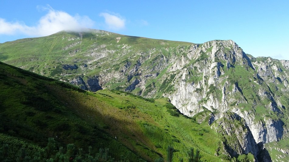 panoramic view of the peaks of the high Tatras in poland