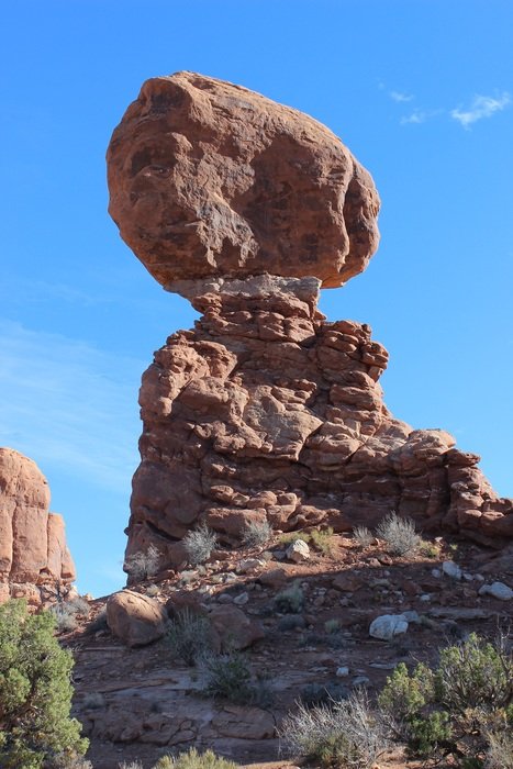 balancing stone in national park