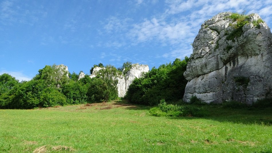 limestone rocks in poland on a sunny day