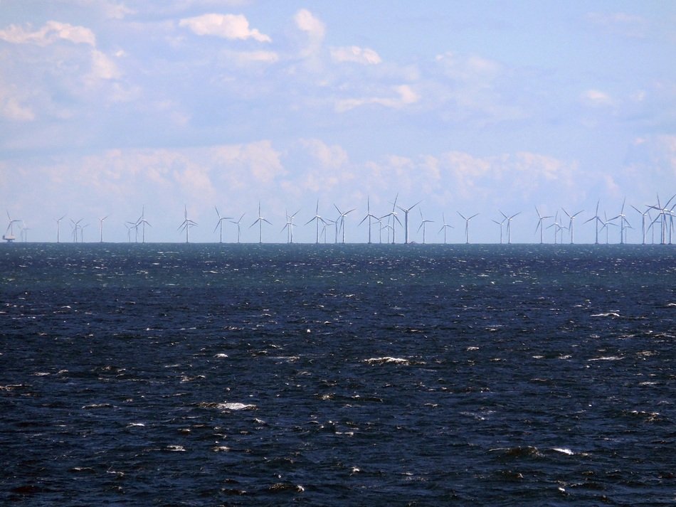 wind turbines and Water on the holiday