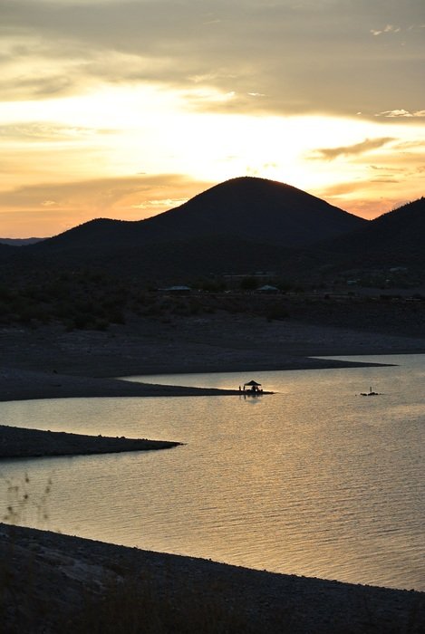 mountains in sunset glow