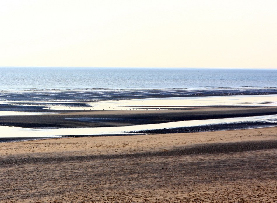 Sand on the beach on the horizon