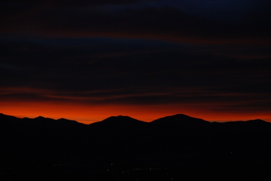 red sky in the dark