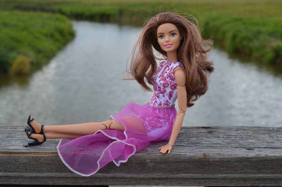 Barbie doll sits on the bridge