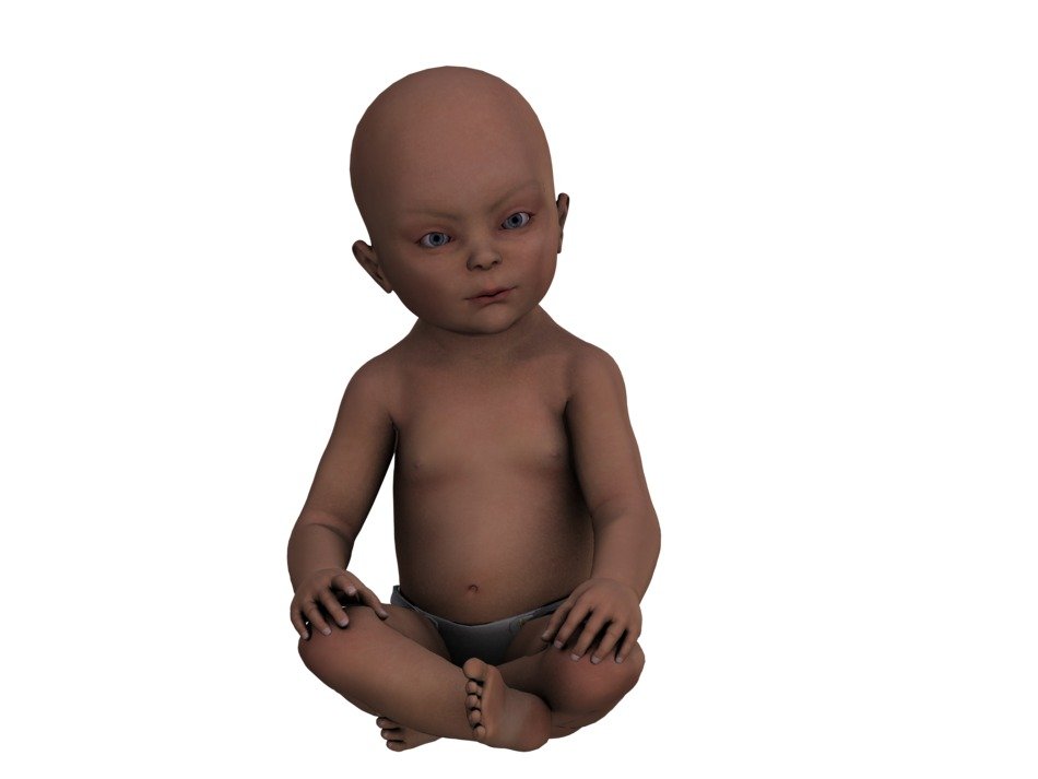 baby on the floor in digital art
