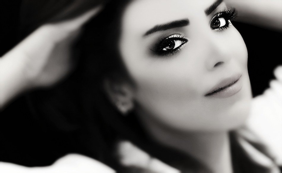 black and white portrait of a beautiful girl