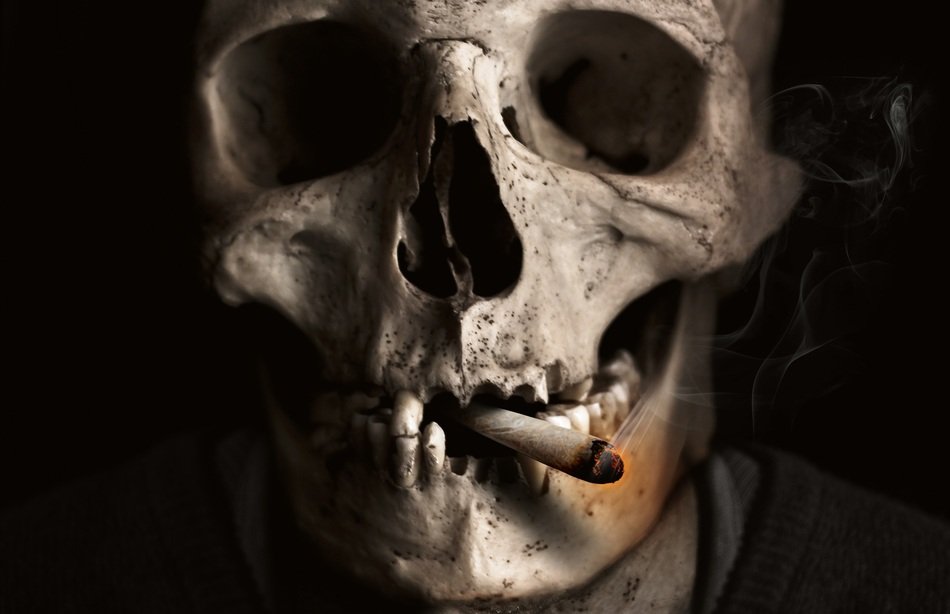 Cigarette in the skull
