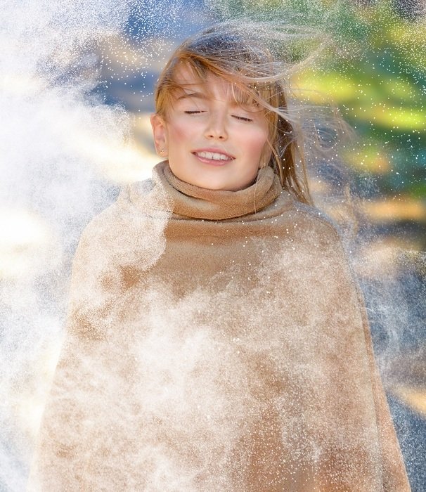 portrait of a pretty girl in the dust