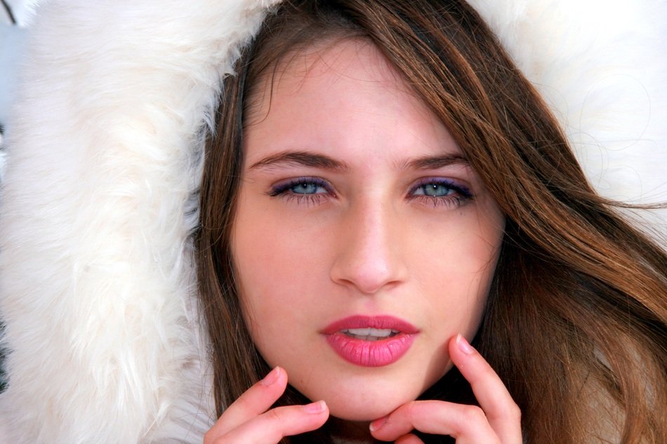 winter portrait of a beautiful girl