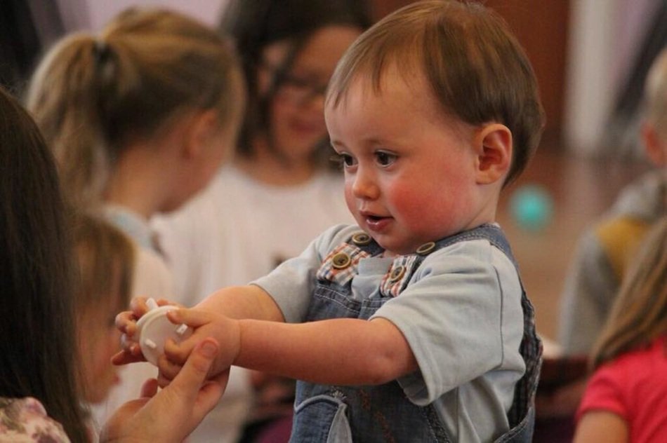 meeting children in kindergarten