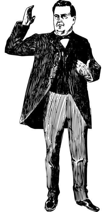 Black and white drawing of the Poltician clipart