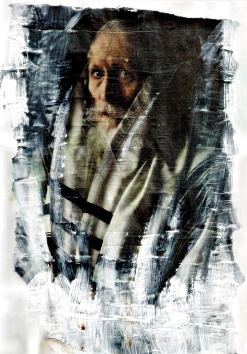 painting with a image of an old man