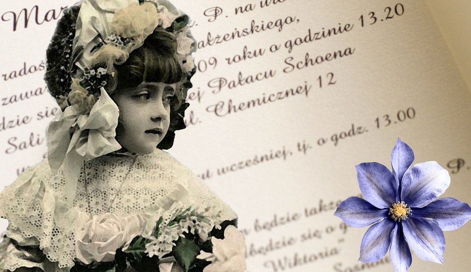 vintage portrait of a girl on the background of the letter