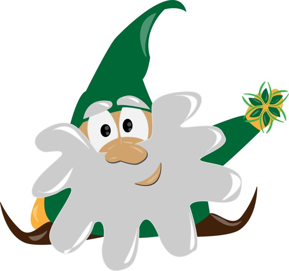 Colorful smiley gnome from the fairy tale clipart